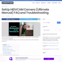 SetUp HIDVCAM Camera (Ultimate Manual) FAQ and Troubleshooting