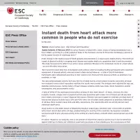 Instant death from heart attack more common in people who do not exercise