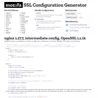 Mozilla SSL Configuration Generator