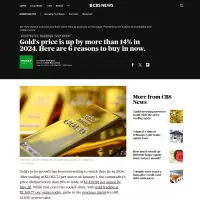 Gold's price is up by more than 14% in 2024. Here are 6 reasons to buy in now. - CBS News