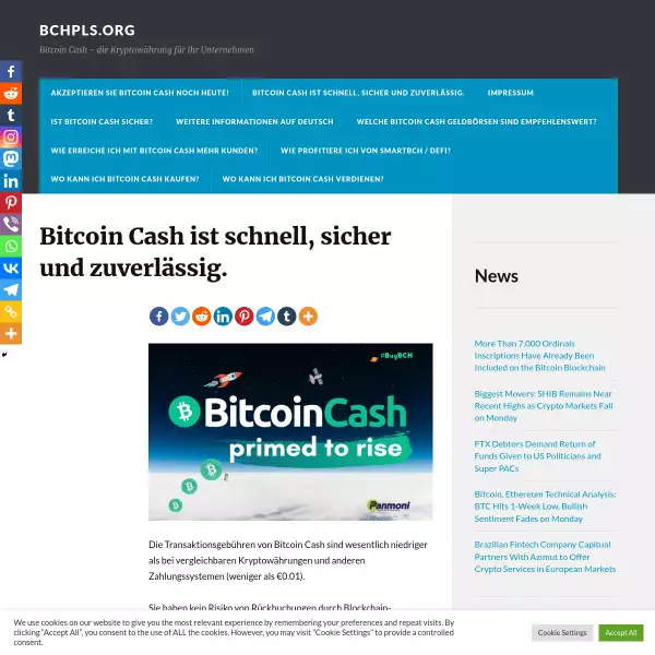 Bitcoin Cash ist schnell, sicher und zuverlässig. - bchpls.org